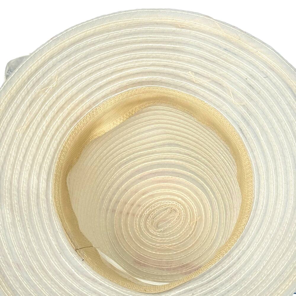 Vintage Cream Floral Straw Sun Hat - Picture 6 of 6